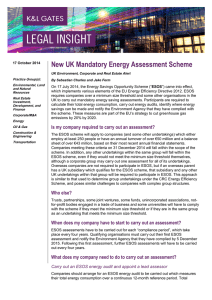 New UK Mandatory Energy Assessment Scheme