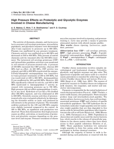 High Pressure Effects on Proteolytic and Glycolytic Enzymes