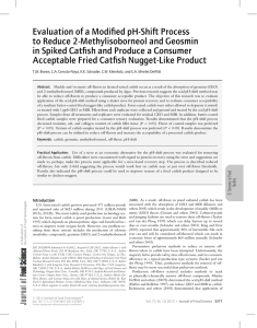 Evaluation of a Modified pH-Shift Process to Reduce 2-Methylisoborneol and Geosmin