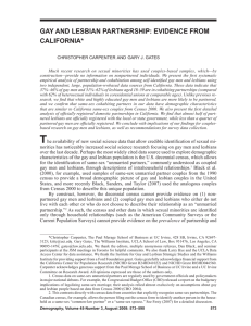 GAY AND LESBIAN PARTNERSHIP: EVIDENCE FROM CALIFORNIA*