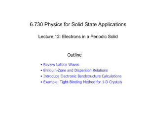 6.730 Physics for Solid State Applications Outline