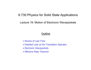 6.730 Physics for Solid State Applications Outline