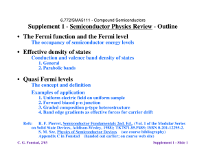 Supplement 1 - Semiconductor Physics Review - Outline Quasi Fermi levels
