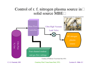 � Control of r. f. nitrogen plasma source in solid source MBE