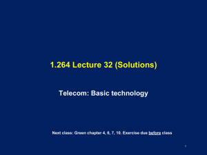 1.264 Lecture 32 (Solutions) Telecom: Basic technology 1