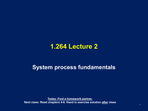 1.264 Lecture 2 System process fundamentals Today: Find a homework partner.