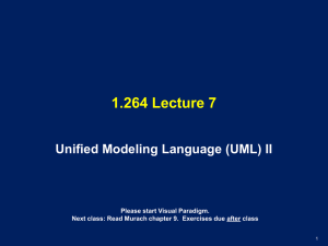 1.264 Lecture 7 Unified Modeling Language (UML) II Please start Visual Paradigm.