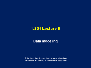 1.264 Lecture 8 Data modeling