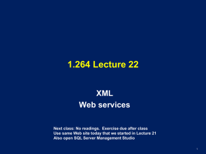 1.264 Lecture 22 XML Web services