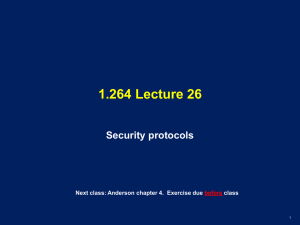 1.264 Lecture 26 Security protocols class