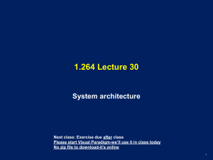 1.264 Lecture 30 System architecture