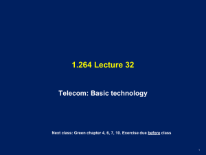 1.264 Lecture 32 Telecom: Basic technology 1