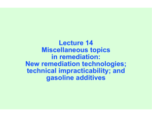 Lecture 14 Miscellaneous topics in remediation: New remediation technologies;