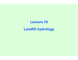 Lecture 19 Landfill hydrology