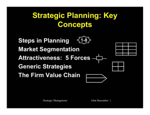Strategic Planning: Key Concepts Steps in Planning Market Segmentation