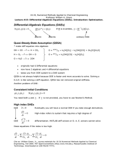 Differential-Algebraic Equations (DAEs) =
