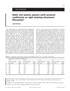 Static and seismic passive earth pressure coefficients on rigid retaining structures: Discussion DISCUSSIONS