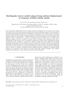 Earthquake source model using strong motion displacement