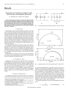 Briefs ___________________________________________________________________________________________ Measurement of AC Parameters of Gallium Arsenide