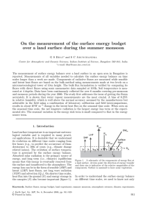 On the measurement of the surface energy budget G S Bhat