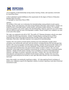 An investigation of interrelationships among mastery learning, climate, and expectancy... by Anne Kruse Olson