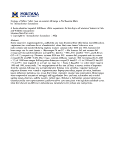 Ecology of White-Tailed Deer on summer-fall range in Northcentral Idaho