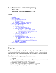6.170 Laboratory in Software Engineering Fall 2005 Problem Set Procedure for 6.170