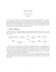 Object Models 6.170 Lecture Fall