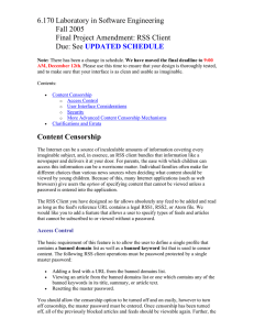 6.170 Laboratory in Software Engineering Fall 2005 Final Project Amendment: RSS Client