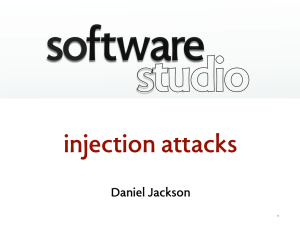 software studio injection attacks Daniel Jackson