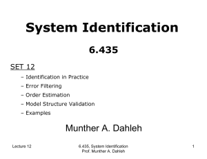 System Identification 6.435 SET 12