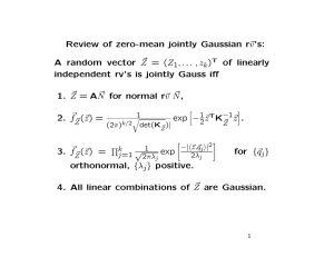Review of zero-mean jointly Gaussian r A  random  vector