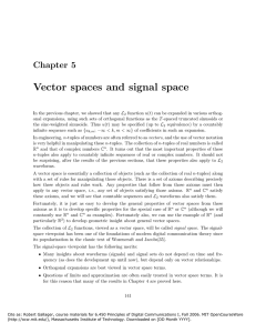 Vector spaces and signal space Chapter 5
