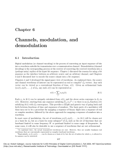 Channels, modulation, and demodulation Chapter 6 6.1  Introduction