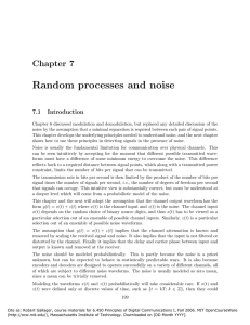 Random processes and noise Chapter 7 7.1  Introduction