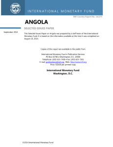 ANGOLA SELECTED ISSUES PAPER