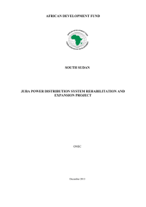 AFRICAN DEVELOPMENT FUND  SOUTH SUDAN JUBA POWER DISTRIBUTION SYSTEM REHABILITATION AND