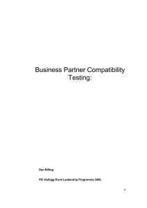 Business Partner Compatibility Testing:  Dan Billing.