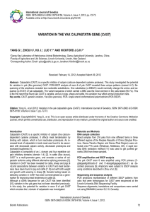 ISSN: 0975-2862 &amp; E-ISSN: 0975-9158, Volume 4, Issue 1, 2012,... Available online at International Journal of Genetics