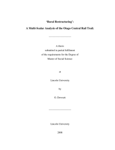 ‘Rural Restructuring’:  A Multi-Scalar Analysis of the Otago Central Rail Trail.