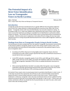 The Potential Impact of a Strict Voter Identification Law on Transgender