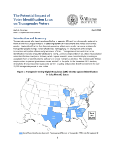 The Potential Impact of Voter Identification Laws on Transgender Voters