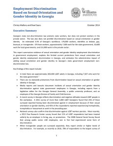 Employment Discrimination Based on Sexual Orientation and Gender Identity in Georgia