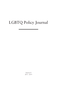 LGBTQ Policy Journal Volume IV 2013 - 2014