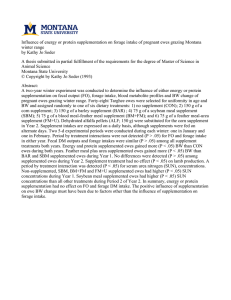 Influence of energy or protein supplementation on forage intake of... winter range