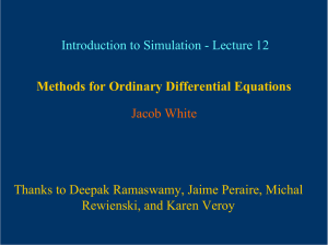 Introduction to Simulation - Lecture 12 Rewienski, and Karen Veroy
