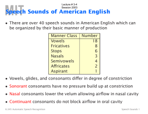 Speech Sounds of American English