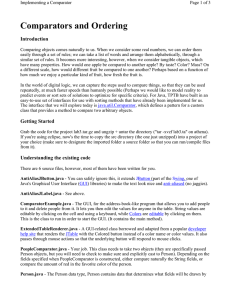 Comparators and Ordering Introduction