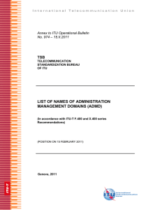 LIST OF NAMES OF ADMINISTRATION MANAGEMENT DOMAINS (ADMD)  TSB