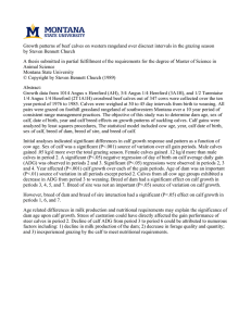 Growth patterns of beef calves on western rangeland over discreet... by Steven Bennett Church